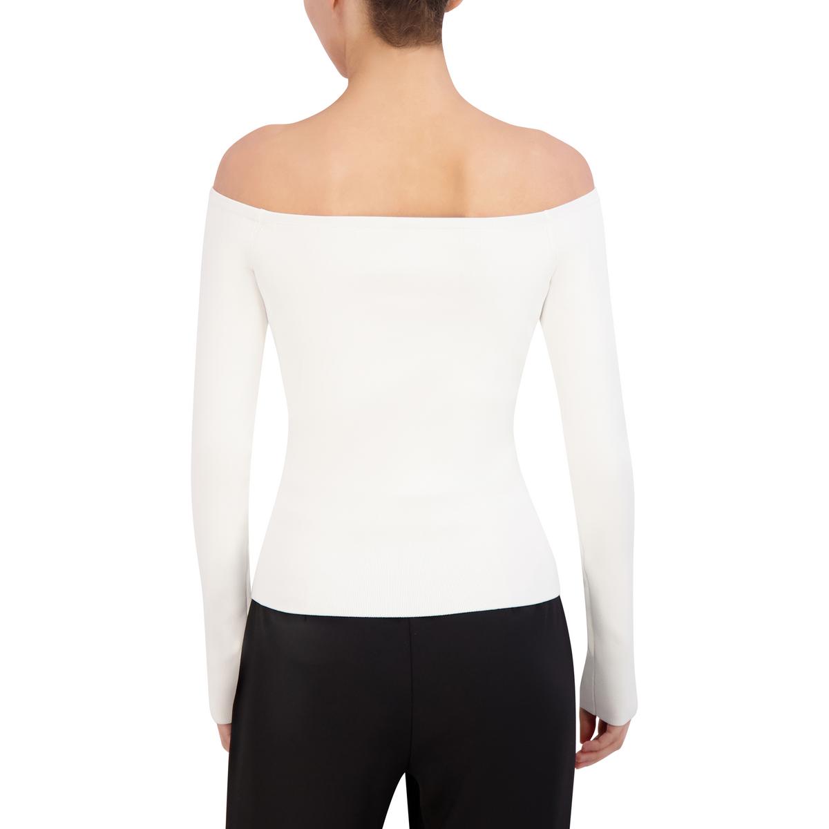 Womens Ribbed Stretch Off The Shoulder
