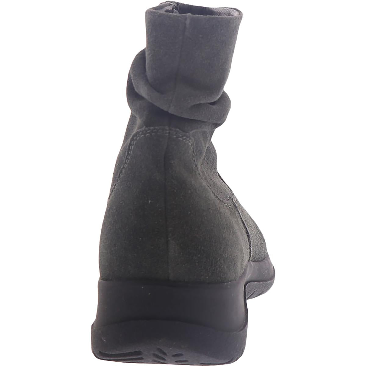 Boston Souch Womens Suede Side Zipper Ankle Boots
