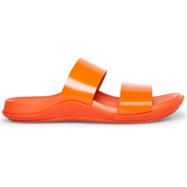 Libraa Womens Faux Leather Slip On Footbed Sandals