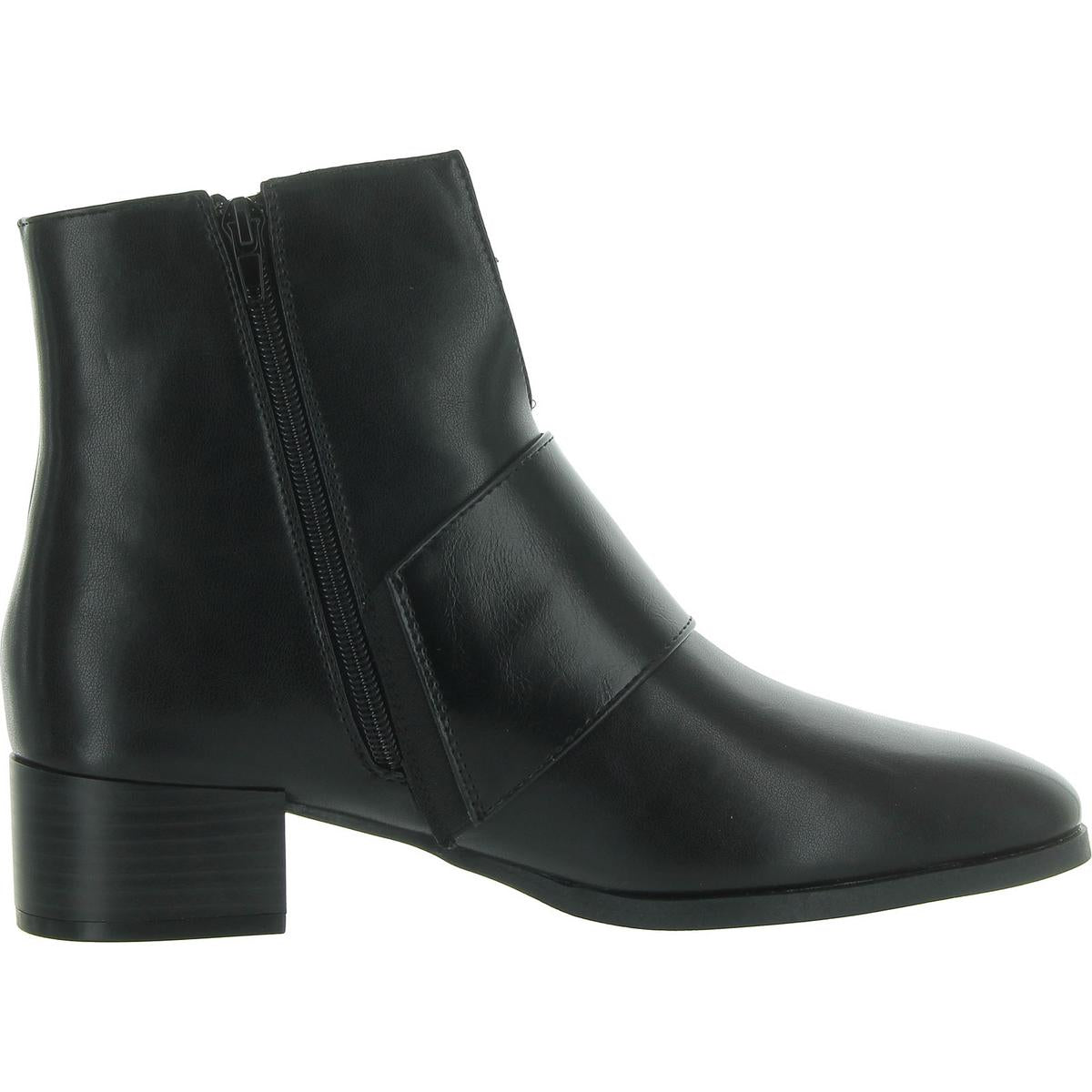 Kyler Womens Faux Leather Closed Toe Ankle Boots