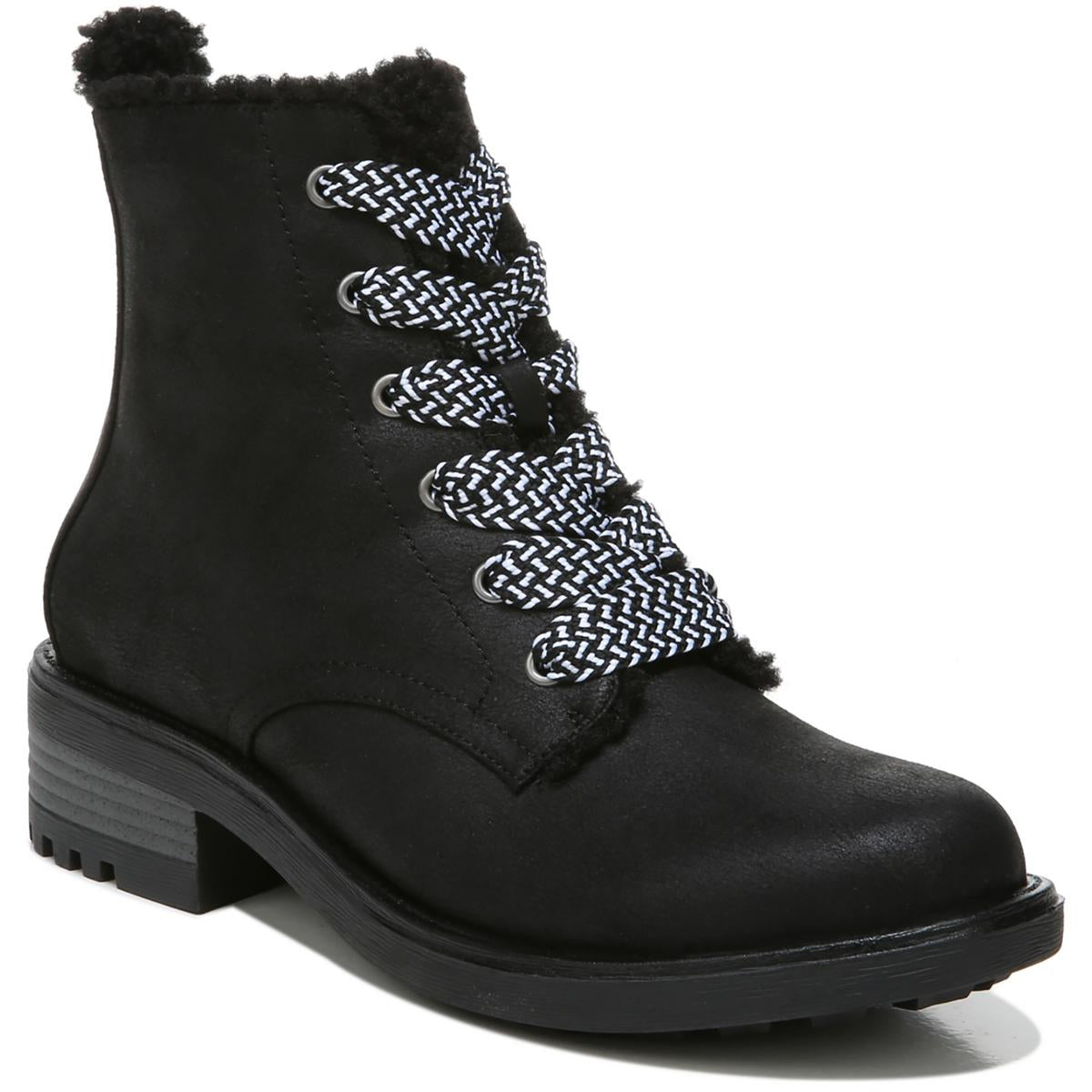 Kunis Cozy Womens Zipper Winter Combat & Lace-up Boots