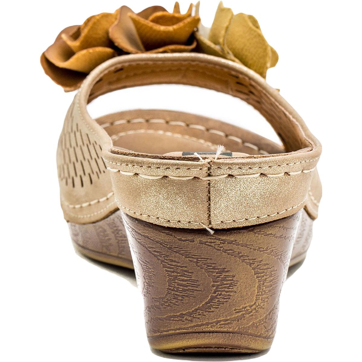 Juliet Womens Cushioned Footbed Faux Leather Wedge Sandals