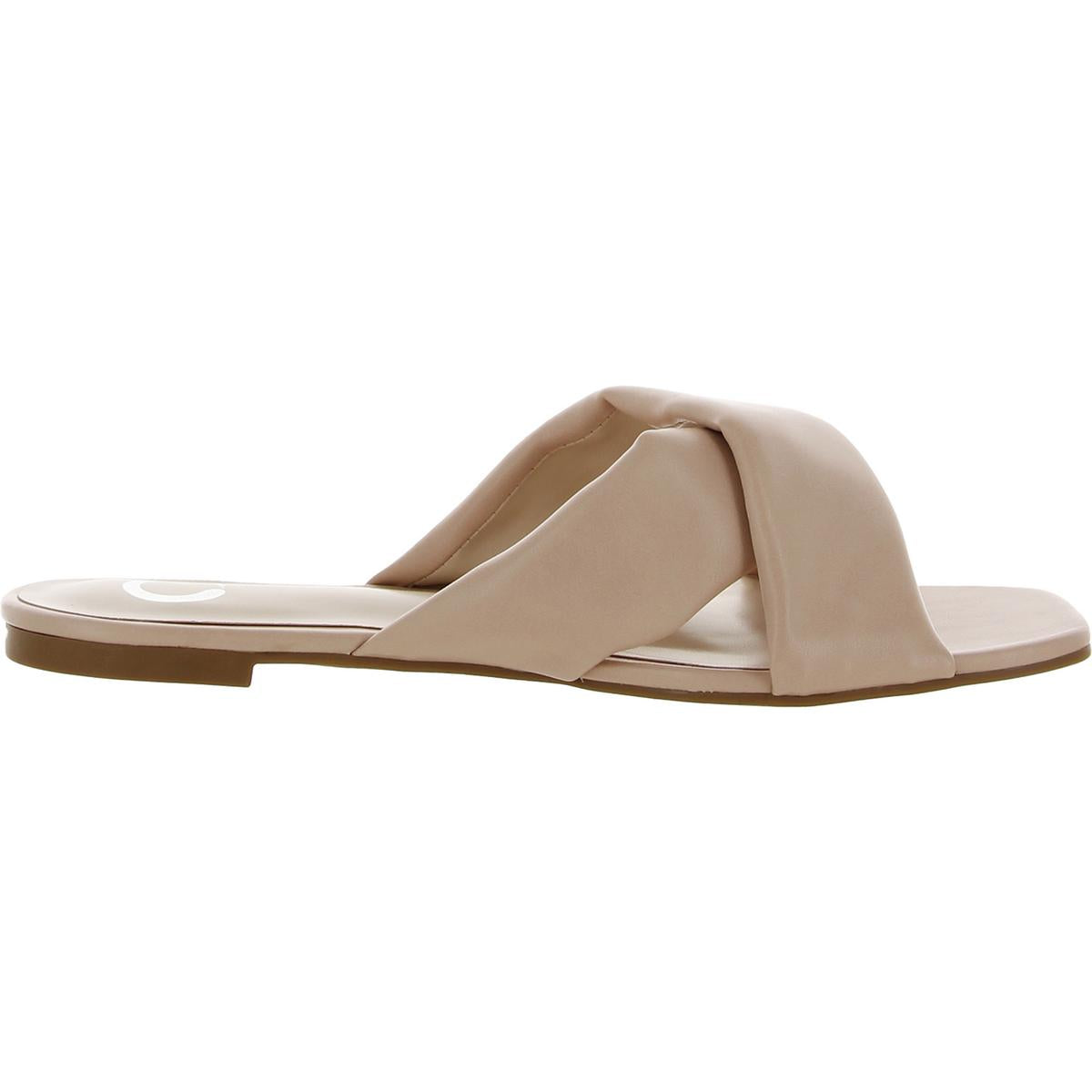 Carlotta Womens Faux Leather Slip On Slide Sandals
