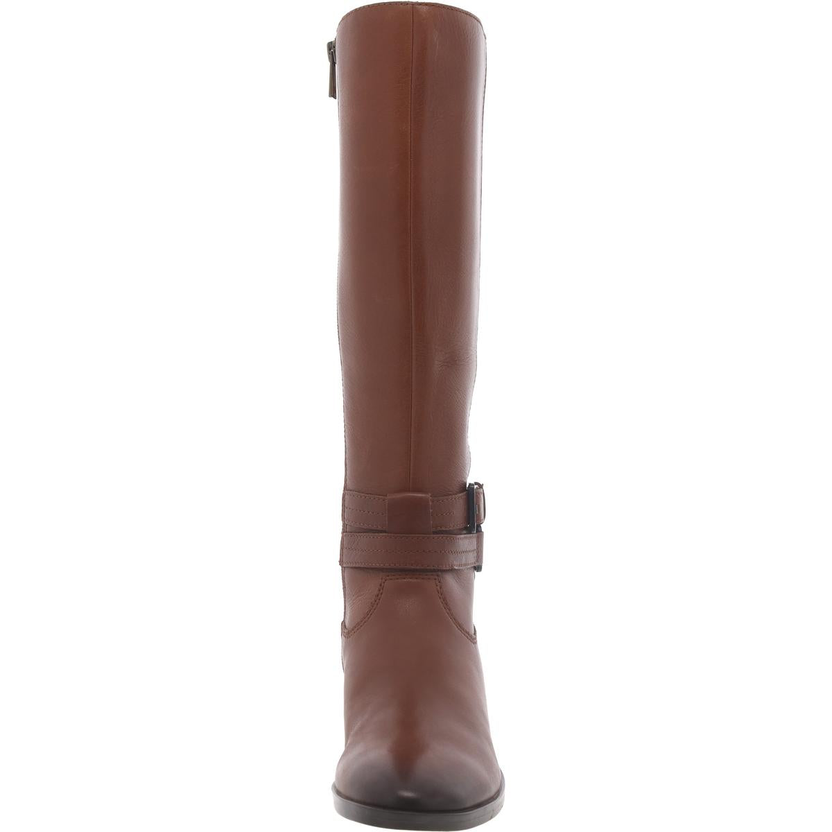 REID Womens Leather Wide Calf Knee-High Boots