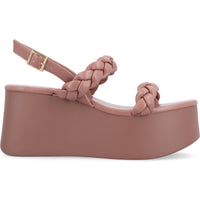 Womens Patent Flatform Ankle Strap
