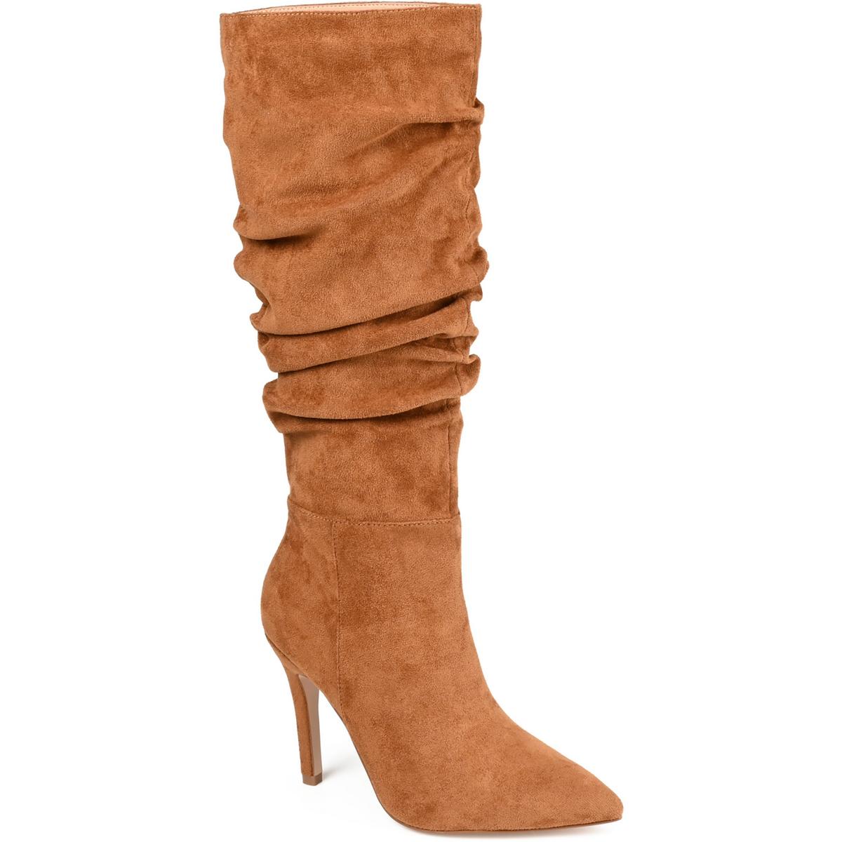 Sarie Womens Faux Leather Slouchy Knee-High Boots