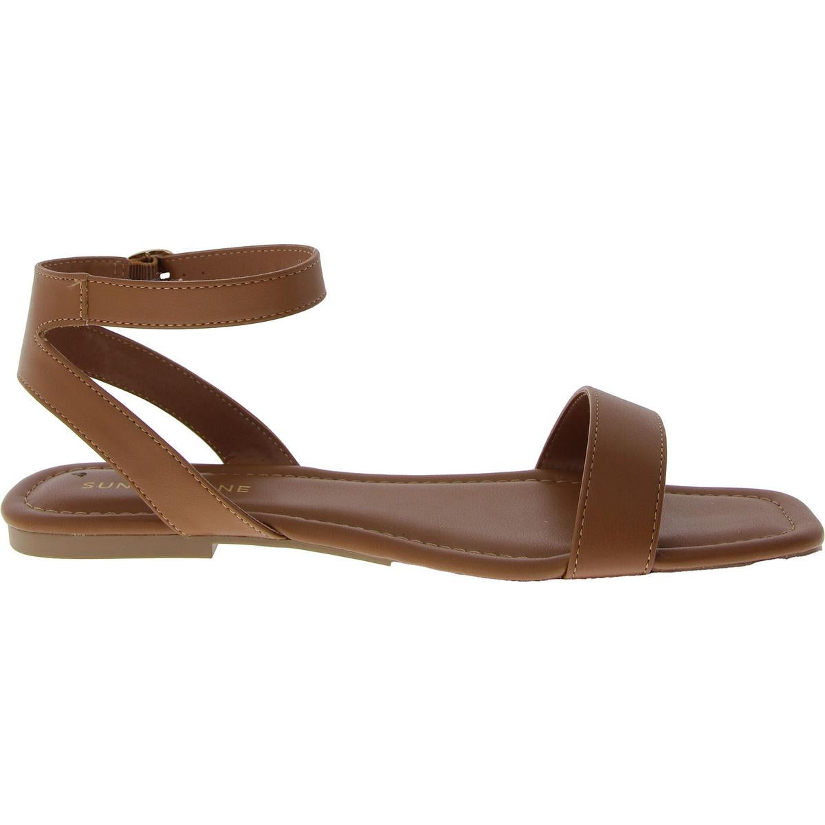 Womens Comfort Insole Faux Leather Slingback Sandals