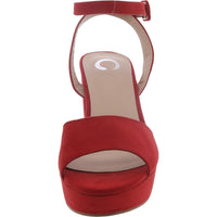 Womens Faux Suede Buckle Ankle Strap