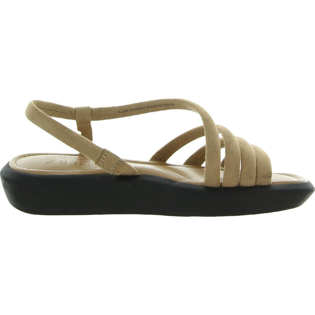 Hobby Womens Strappy Square Toe Wedge Sandals