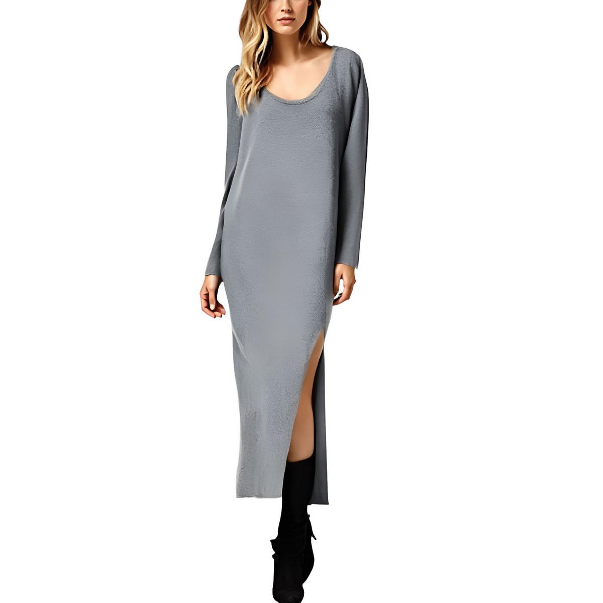 Womens Heathered Long Sweaterdress
