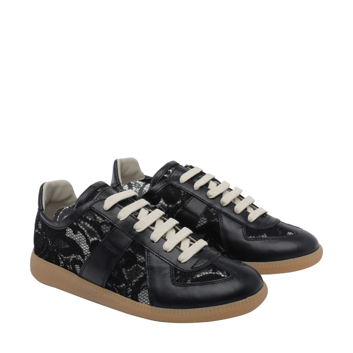 Maison Margiela Maison Margiela Women Replica Sneakers With Floral Lace Embroidery