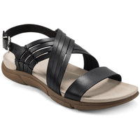 Marlis Womens Leather Padded Sole Slingback Sandals Black