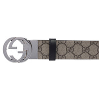 Gucci Men Reversible Buckle Gg Belt