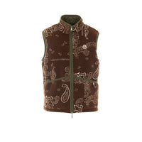 Moncler Moncler Men Reversible Paisley Print Teddy Fleece Padded Vest