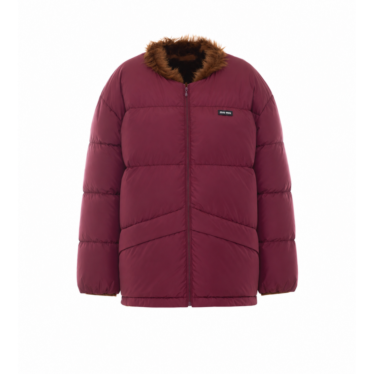 Miu Miu Miu Miu Women Reversible Technical Fabric And Shearling Down Jacket