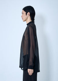 Rick Owens Men Sheer Panel Shirt