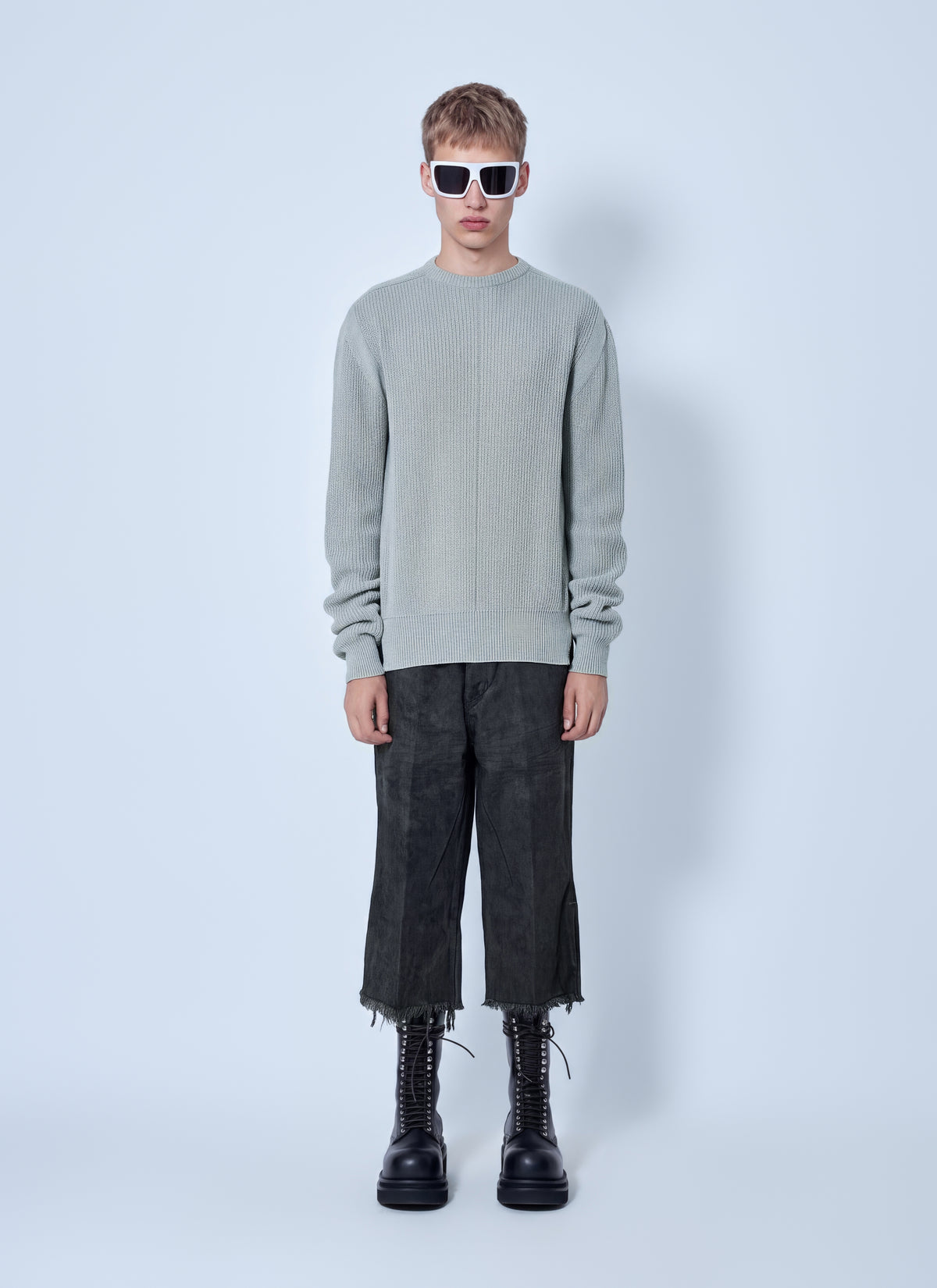 Rick Owens Men Fisherman Round Neck Sweater