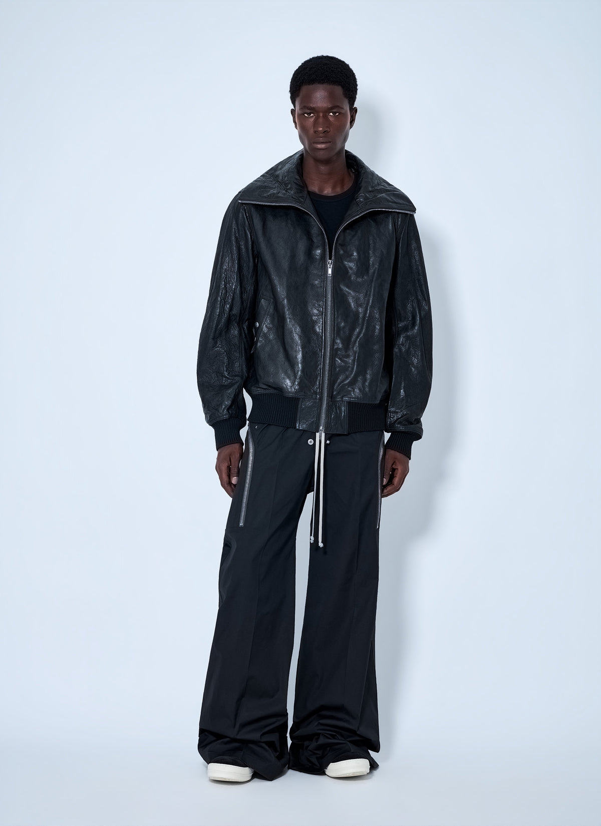 Rick Owens Men Dracuflight Hammered Leather Jacket