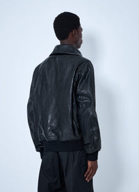Rick Owens Men Dracuflight Hammered Leather Jacket