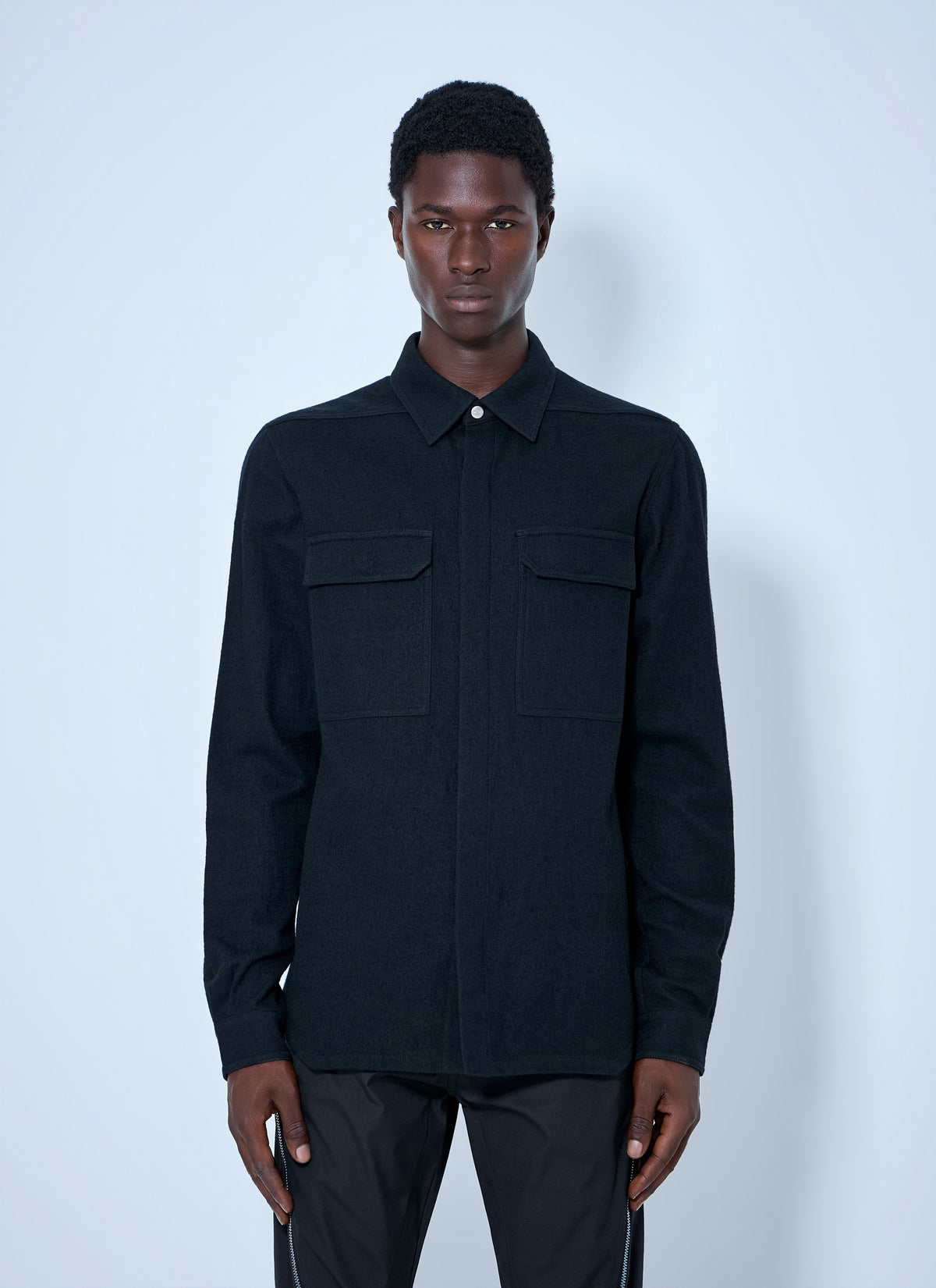 Rick Owens Men Wool Blend Overshirt
