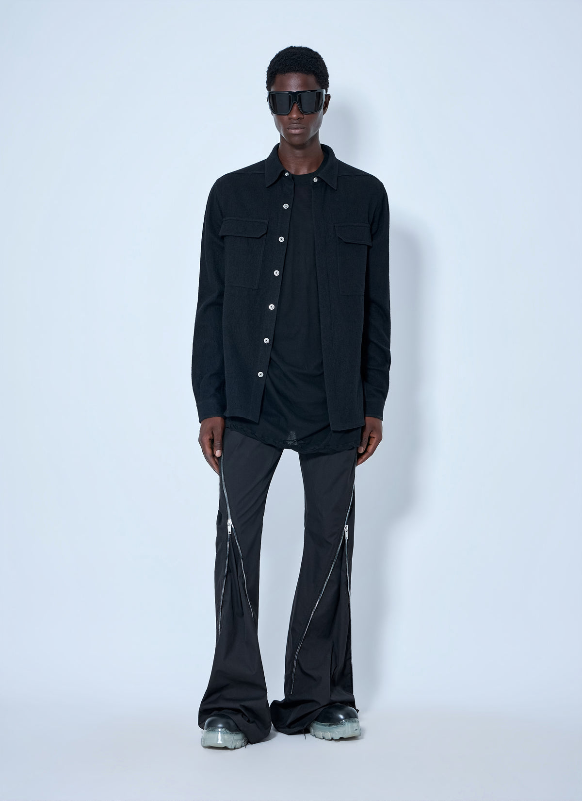 Rick Owens Men Wool Blend Overshirt