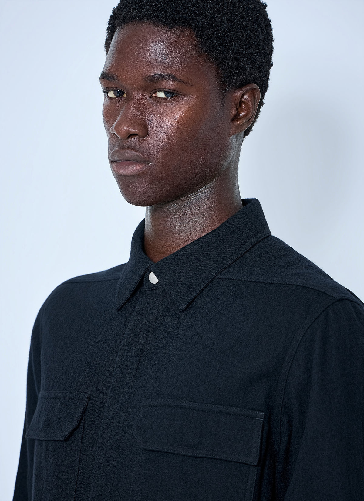 Rick Owens Men Wool Blend Overshirt