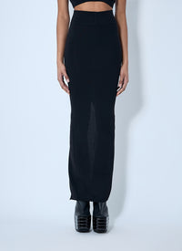 Rick Owens Women Wool Knit Maxi Skirt