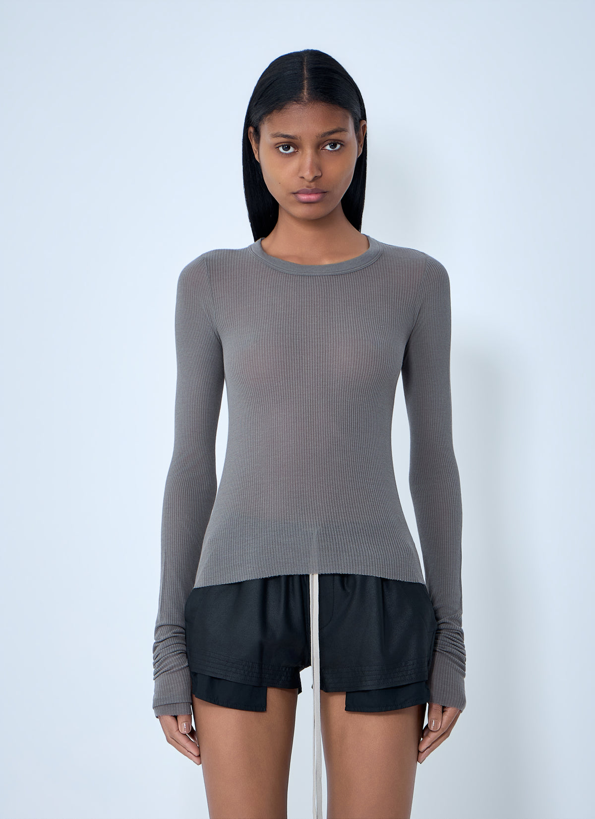 Rick Owens Women Ribbed Long Sleeve T-Shirt