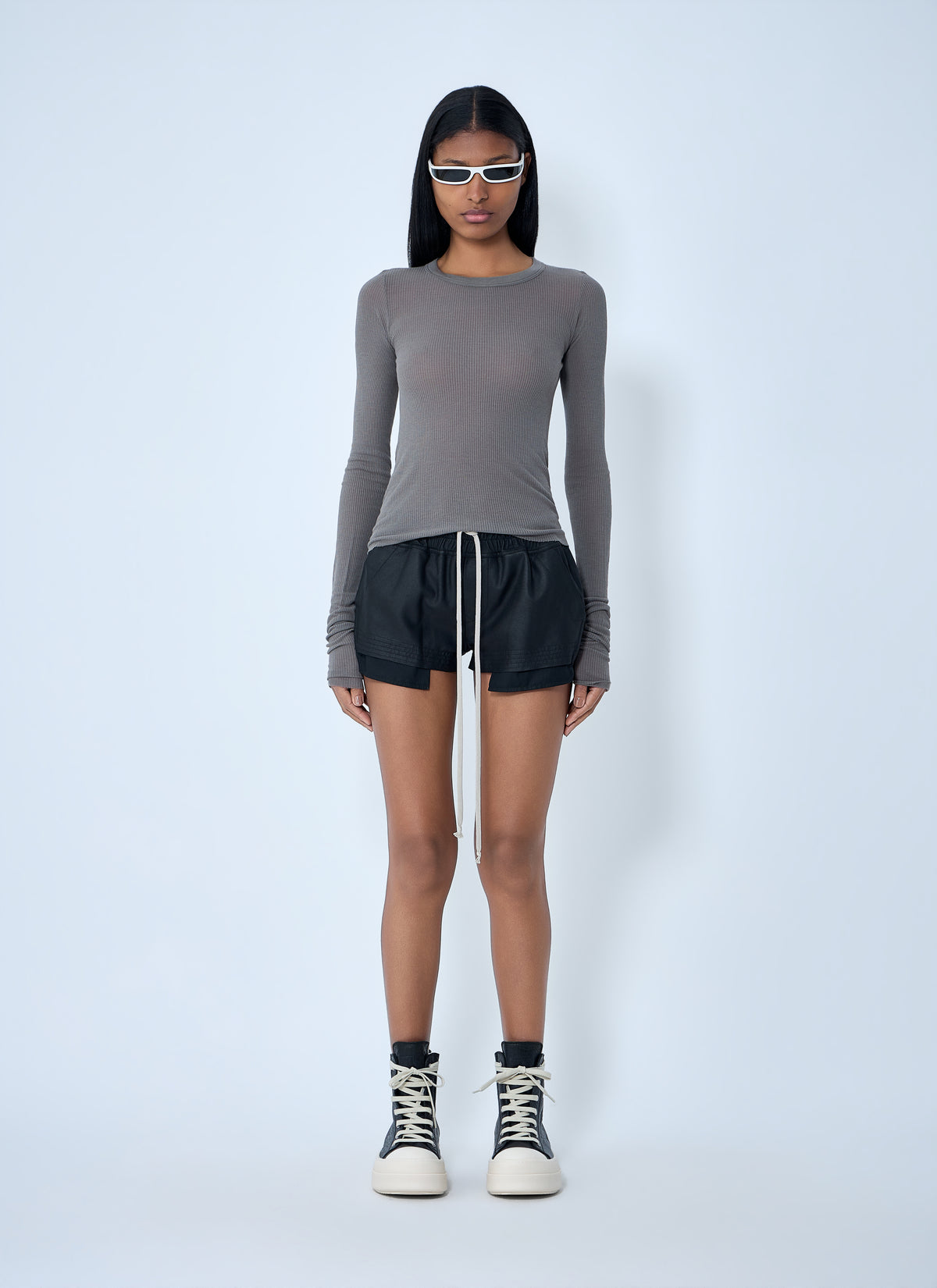 Rick Owens Women Ribbed Long Sleeve T-Shirt