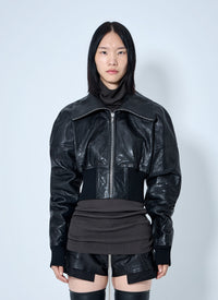 Rick Owens Women Dracuflight Textured-Leather Jacket