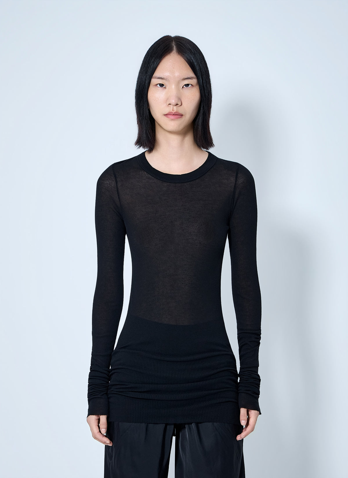 Rick Owens Women Long Sleeve Sheer Knit Top