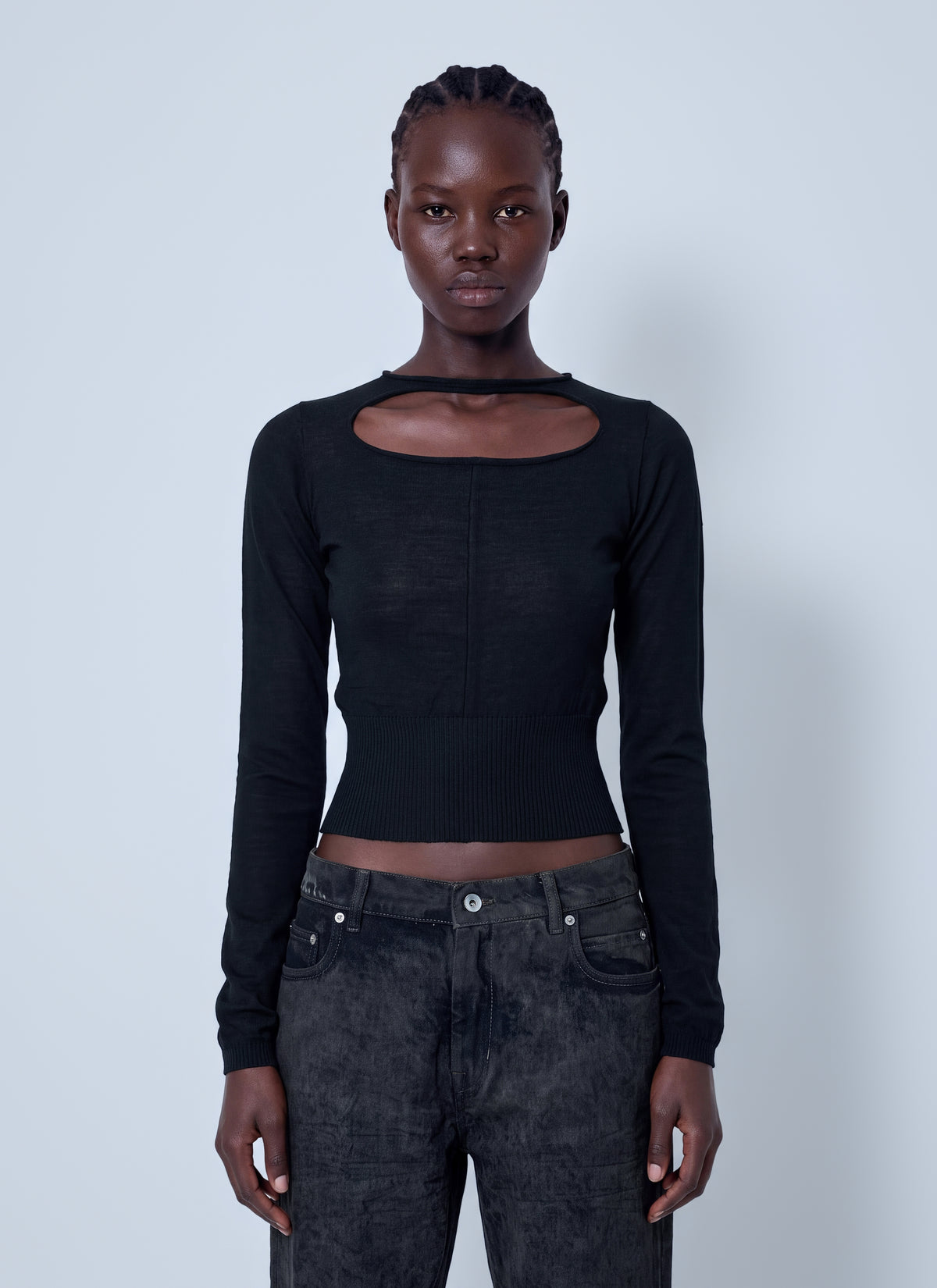 Rick Owens Rick Owens Women Slashed Cropped Pull Top
