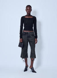 Rick Owens Rick Owens Women Slashed Cropped Pull Top