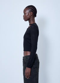 Rick Owens Rick Owens Women Slashed Cropped Pull Top