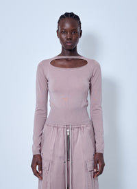 Rick Owens Women Slashed Cropped Pull Top