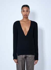 Rick Owens Rick Owens Women Deep V-Neck Ribbed Sweater