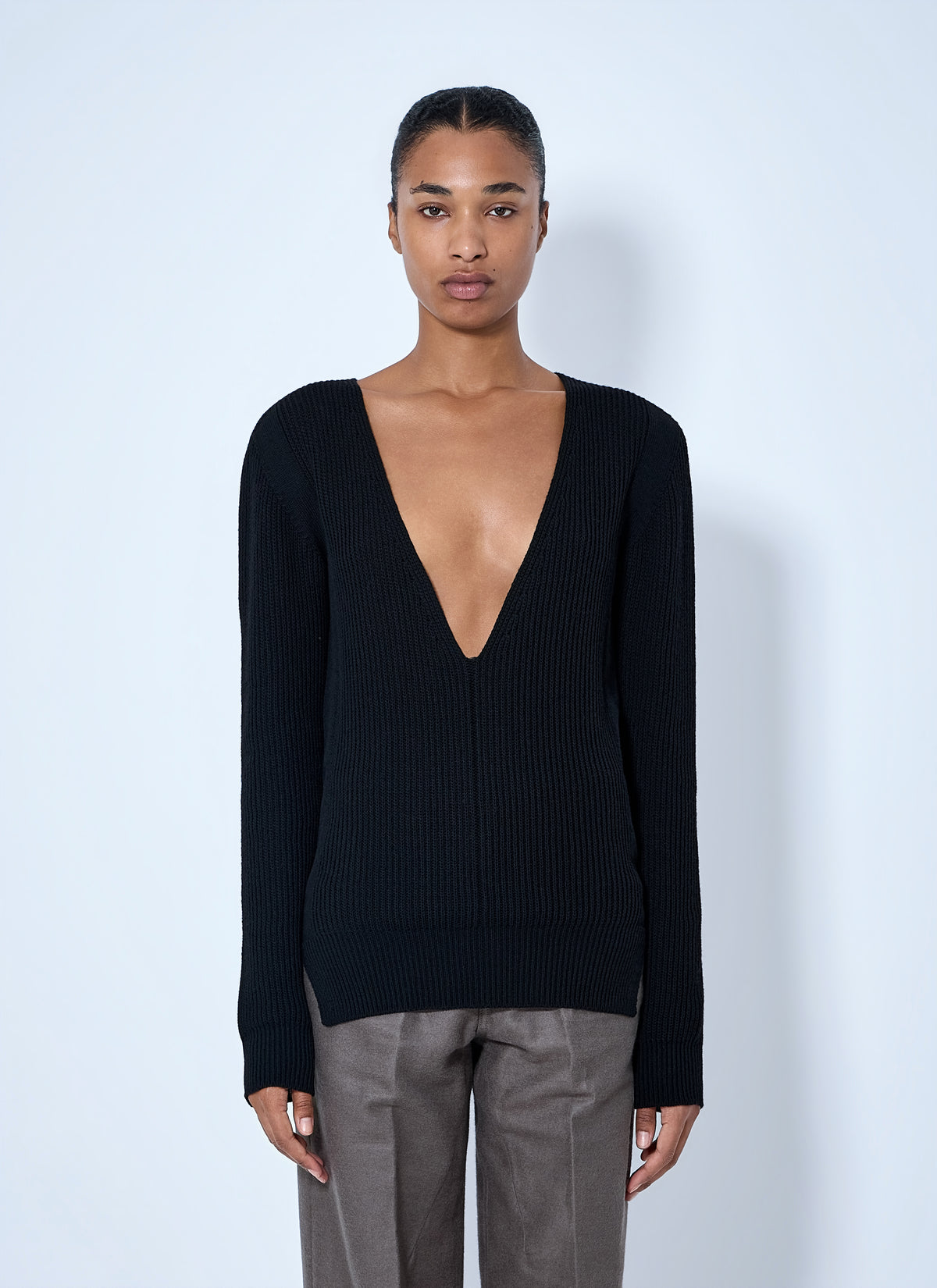 Rick Owens Rick Owens Women Deep V-Neck Ribbed Sweater