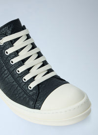 Rick Owens Women Textured Leather Low-Top Sneakers