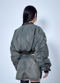 Rick Owens Women Micro Secchia Washed Bomber Jacket