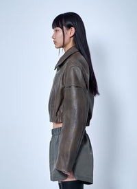 Rick Owens Women Collared Mac Bomber Jacket