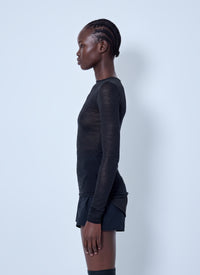Rick Owens Women Long Sleeve Wool Silk Tee
