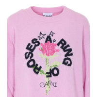 Ganni Ganni Women Ring Of A Roses Print Logo Sweater