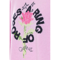 Ganni Ganni Women Ring Of A Roses Print Logo Sweater