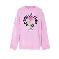 Ganni Ganni Women Ring Of A Roses Print Logo Sweater