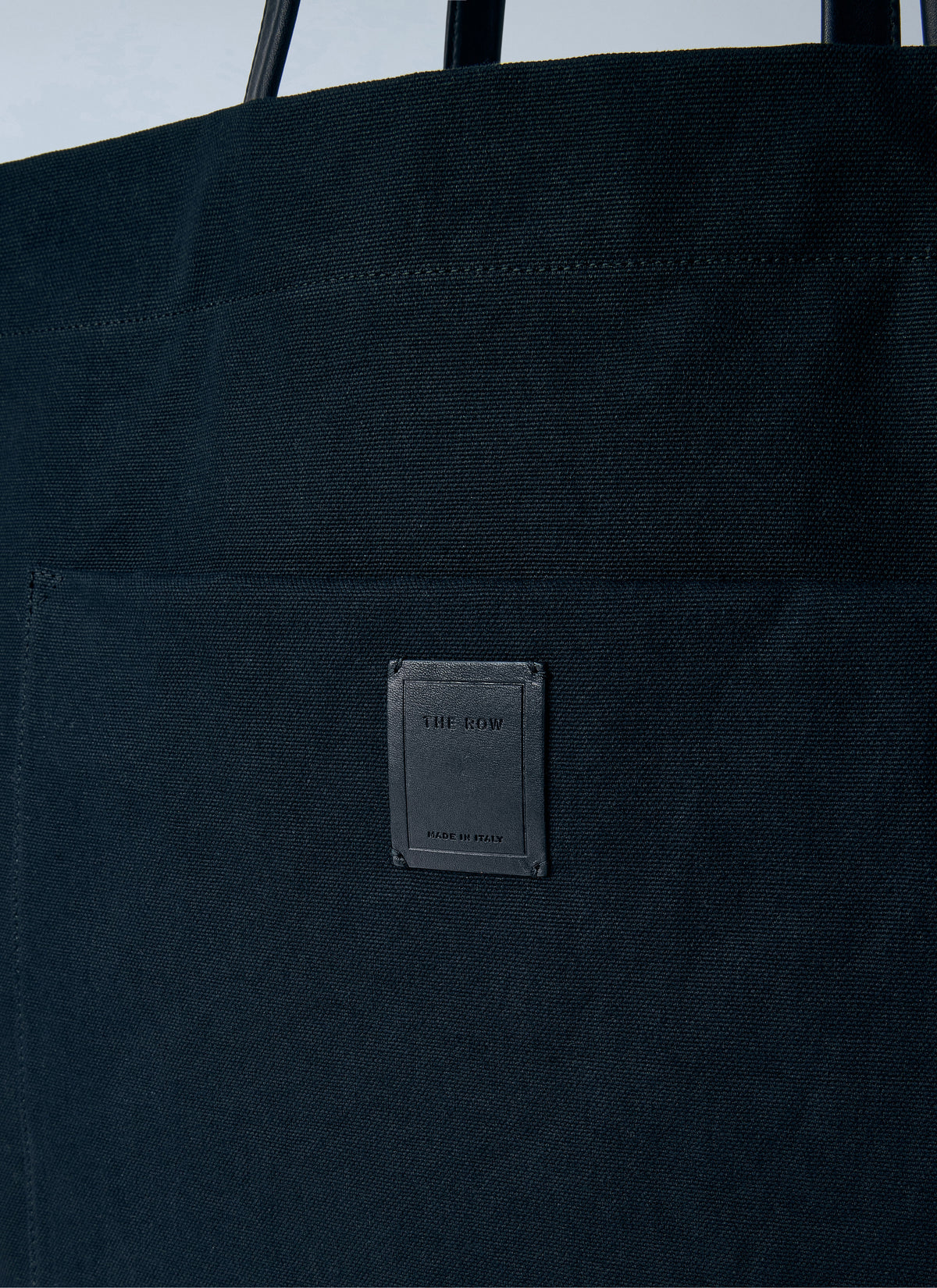 The Row Men Tori Leather-Trimmed Canvas Tote Bag