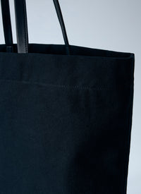 The Row Men Tori Leather-Trimmed Canvas Tote Bag