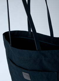 The Row Men Tori Leather-Trimmed Canvas Tote Bag