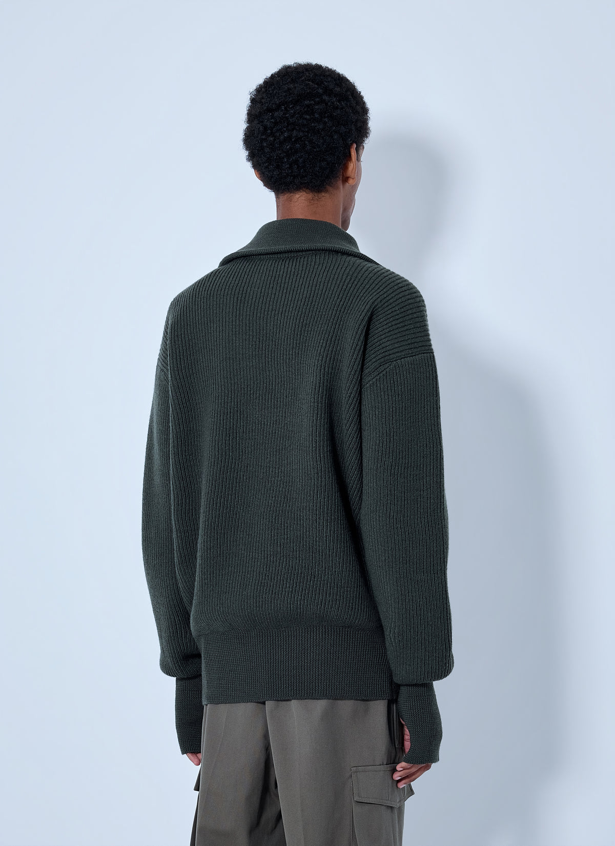 RIER Rier Men Ribbed High Neck Sweatshirt