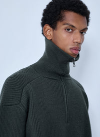 RIER Rier Men Ribbed High Neck Sweatshirt