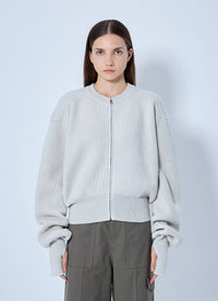 Rier Women Roundneck Zip Utility Sweater